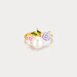 Elegant Floral Pearl Ring - Image 4