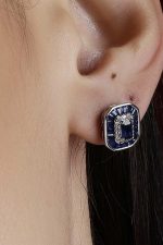 Elegant Blue Crystal Stud Earrings - Image 6