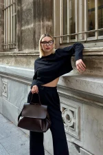 Elegant Chocolate Brown Handbag - Image 11