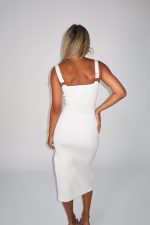 Elegant White Sleeveless Midi Dress - Image 4