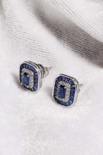 Elegant Blue Crystal Stud Earrings