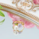 Elegant Floral Pearl Ring - Image 3