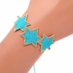 Hand-Woven Miyuki Hexagonal Star Pattern Bracelet - Image 4