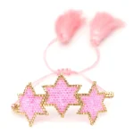 Hand-Woven Miyuki Hexagonal Star Pattern Bracelet - Image 3