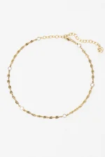 Elegant Chain Link Necklace With Crystal Accents