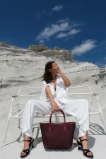 Elegant Burgundy Tote Bag - Image 7