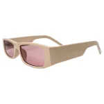 Chic Beige Rectangular Sunglasses - Image 3