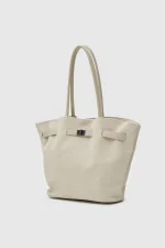 Stylish Beige Tote Bag - Image 2