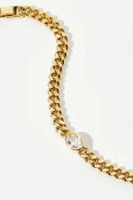 Elegant Chain Bracelet With Crystal Accent - Image 2