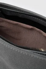 Elegant Grey Faux Leather Handbag - Image 5