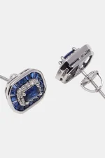 Elegant Blue Crystal Stud Earrings - Image 3