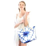 Stylish Blue Tie-Dye Tote Bag - Image 2