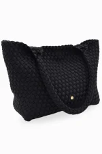 Elegant Woven Black Tote Bag