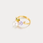 Elegant Floral Pearl Ring - Image 5
