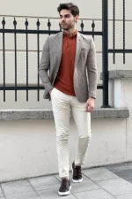 Elegant Tweed Blazer For The Modern Gentleman - Image 5