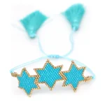 Hand-Woven Miyuki Hexagonal Star Pattern Bracelet - Image 2