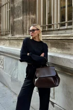 Elegant Chocolate Brown Handbag - Image 7