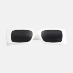 Chunky White Frame Sunglasses - Image 2